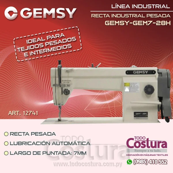 RECTA INDUSTRIAL PESADA GEMSY-GEM7-28H